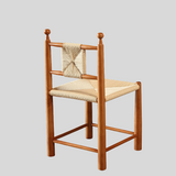 Nordic Woven Dining Chair – Solid Wood Frame with Handcrafted Rope Seat
