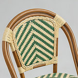 French Rattan Outdoor Chair | Weatherproof Wicker Cafe & Patio Bistro Chair