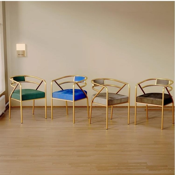 Modern Luxe Gold-Framed Dining Chair