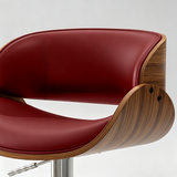 Italian Minimalist Genuine Leather Bar Stool, Adjustable Swivel Island Chair