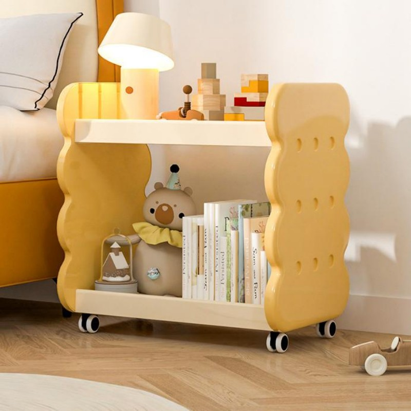 Mini Rolling Kids' Book & Toy Storage Trolley – Cookie Style Design