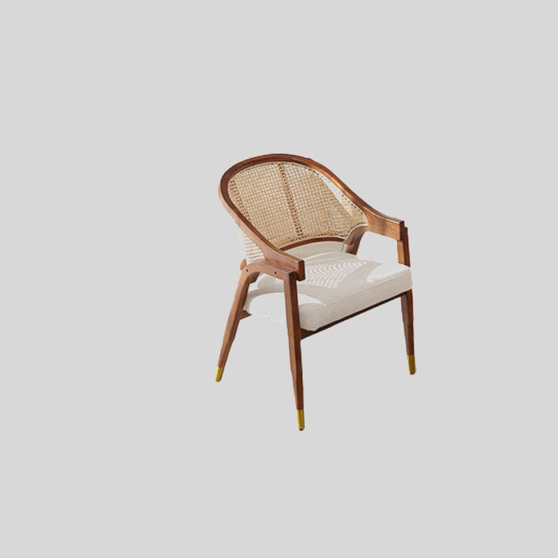 Handcrafted Rattan Chair with Cushioned Seat - A Blend of Elegance and Comfort