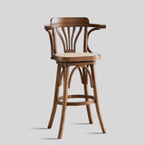 Vintage Bentwood Bar Stool - Elegant and Sturdy with Rattan Seat