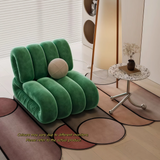 Nordic Bubble Cloud Velvet Accent Chair – Channel Tufted Armchair for Living Room & Bedroom