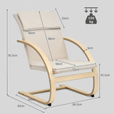 Ergonomic Upholstered Lounge Chair with Birch Wood Frame