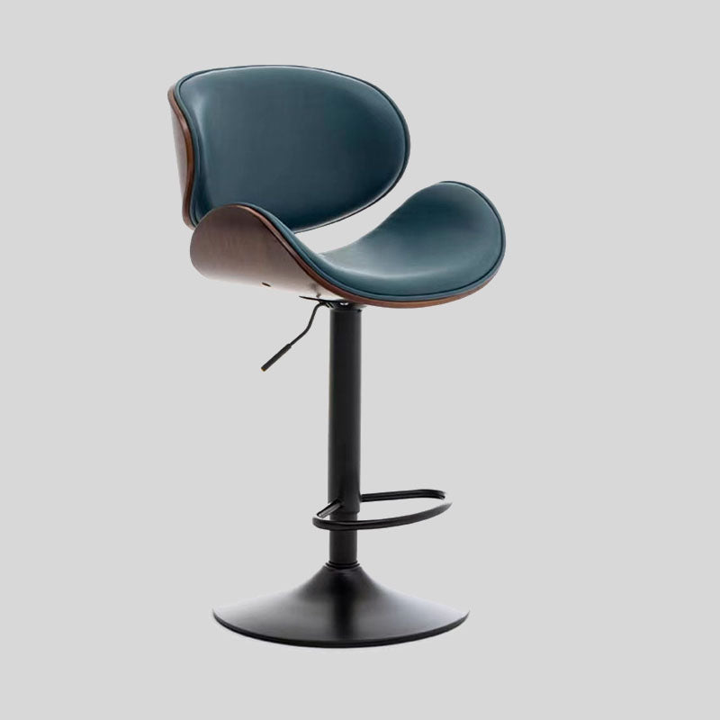 Adjustable Swivel Bar Stool with Ergonomic Design and Leather Seat