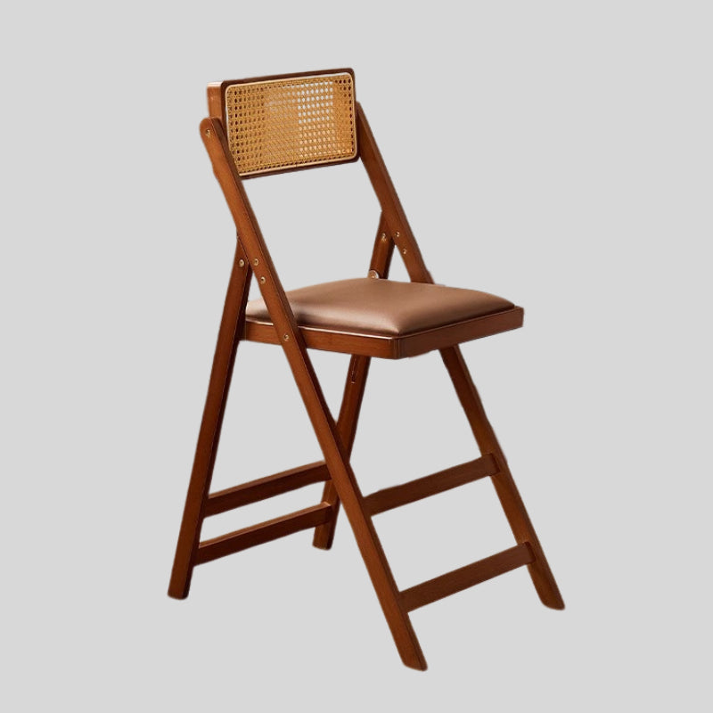 Wooden Folding Dining Chairs with Padded Seat, SOLID WOOD & RATTAN DINING CHAIR