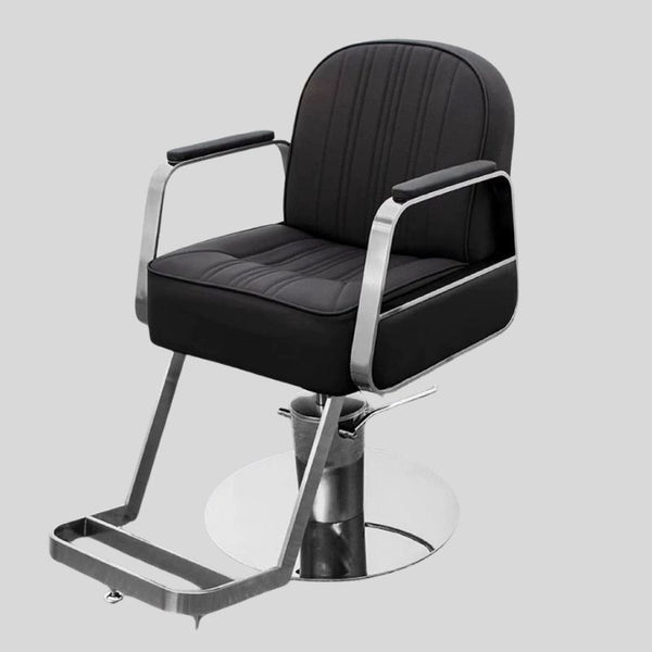 Retro Hydraulic Salon Chair – Heavy-Duty Metal Frame & Premium Leatherette Seat