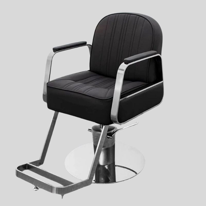 Retro Hydraulic Salon Chair – Heavy-Duty Metal Frame & Premium Leatherette Seat