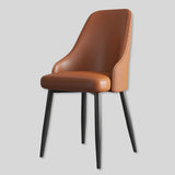 Luxury Leather Dining Chair with Woven Back