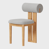 Modern Minimalist Chair with Upholstered Roll Backrest