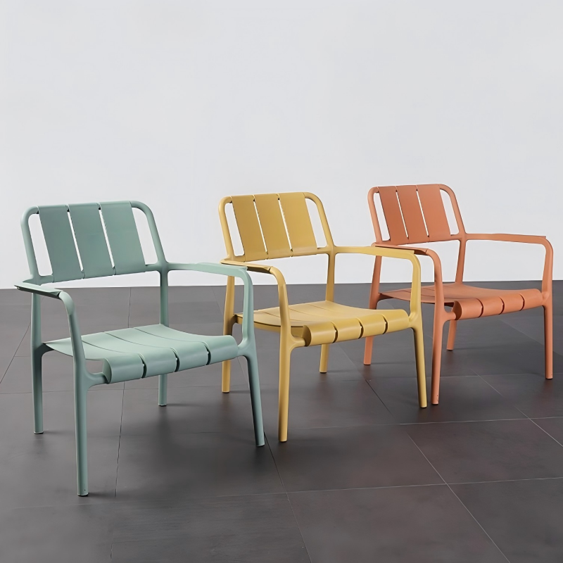 Modern Outdoor Lounge Armchair – All-Weather Stackable Patio Chair