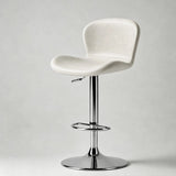Swivel Bar Stool with Saddle Leather Seat & Gas Lift | Carbon Steel Frame