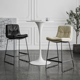 Kitchen Counter Stool Breakfast Chair, Plush Industrial Bar Stool with Modern Metal Frame