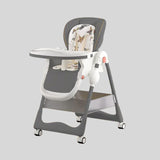 Versatile High Chair with Animal Print Cushion and Multiple Safety Features