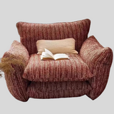 Oversized Cloud Lounge Armchair – Plush Bouclé Fabric Reading Chair with Deep Cushions