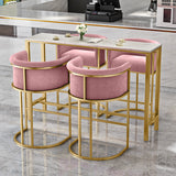 Luxurious Velvet Bar Stool with Gold Metal Frame for Elegant Interiors