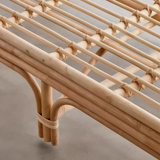 Nordic-Style Handwoven Rattan Daybed Sofa with Cushion (Multiple Sizes)