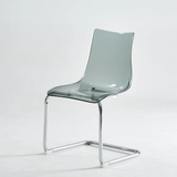 Modern Acrylic Dining Chair with Chrome Base - Sleek Transparent Design for Home & Office