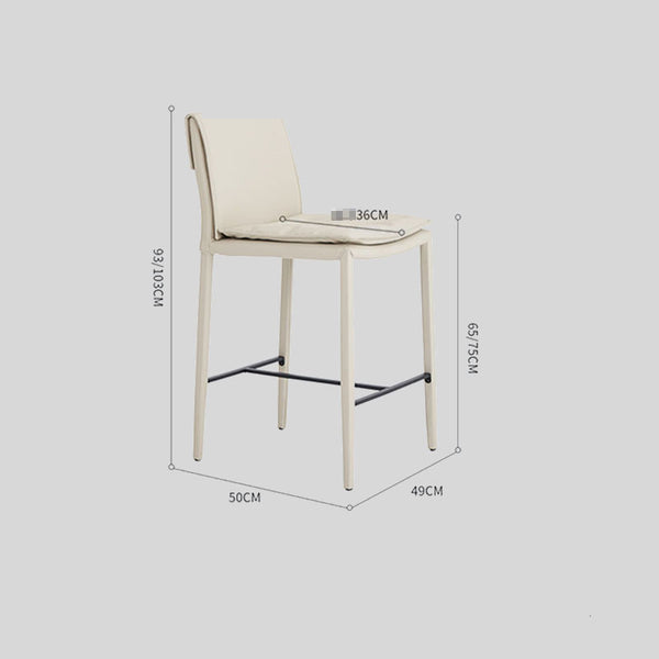 Modern Minimalist Counter & Bar Stool – Carbon Steel Frame, Microfiber Leather Upholstery, 65/75 cm Seat Height