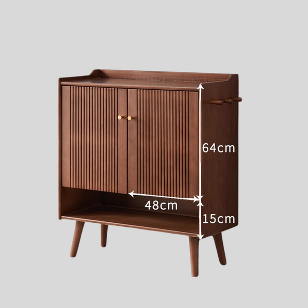 Nordic Walnut Solid Wood Shoe Cabinet
