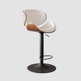Ergonomic Leather Swivel Bar Stool - Adjustable Height with 360° Rotation