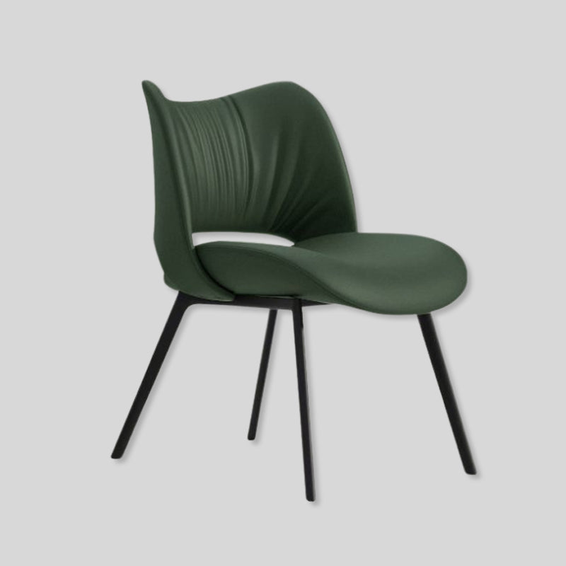 Modern Curved Leather Dinning Chair - Contemporary Comfort for Stylish Spaces