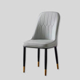 Elegant Faux Leather Dining Chair with Gold-Tipped Legs