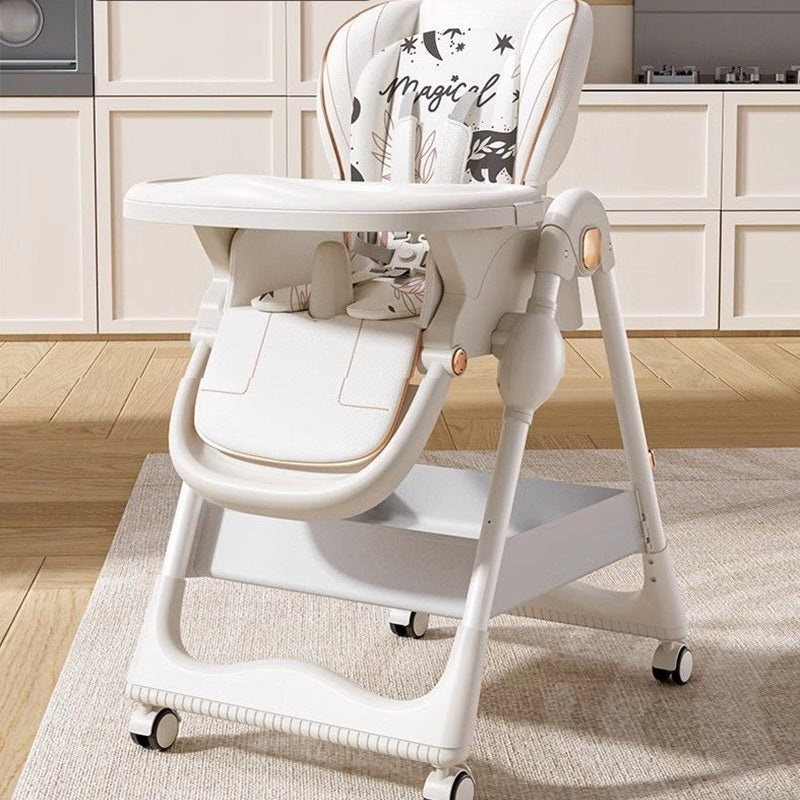 Versatile High Chair with Animal Print Cushion and Multiple Safety Features