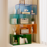 Modern Transparent Acrylic Storage Cube – Colorful Modular Display Shelf