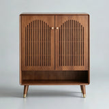 Nordic Walnut Solid Wood Shoe Cabinet