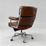 Robin Executive Chair – Genuine Leather, Mid-Century Modern, Aluminum Base