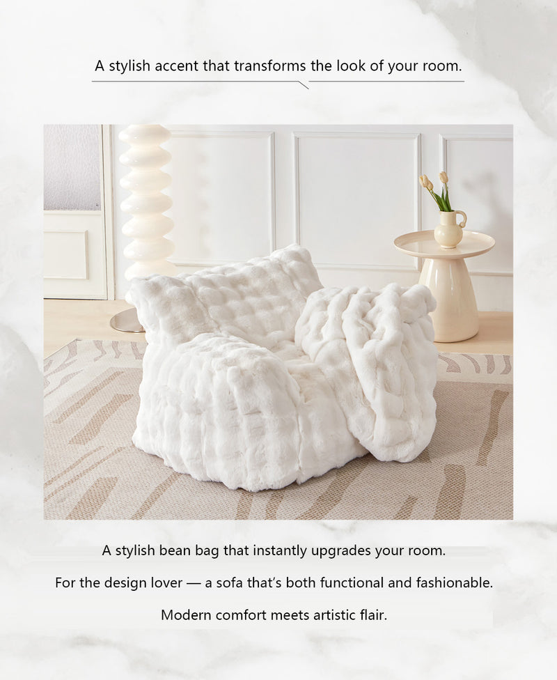 Fuwatoro Ultra-Plush Bean Bag Sofa Chair – Cloud-Soft, Modular Lounge for Living Room or Bedroom