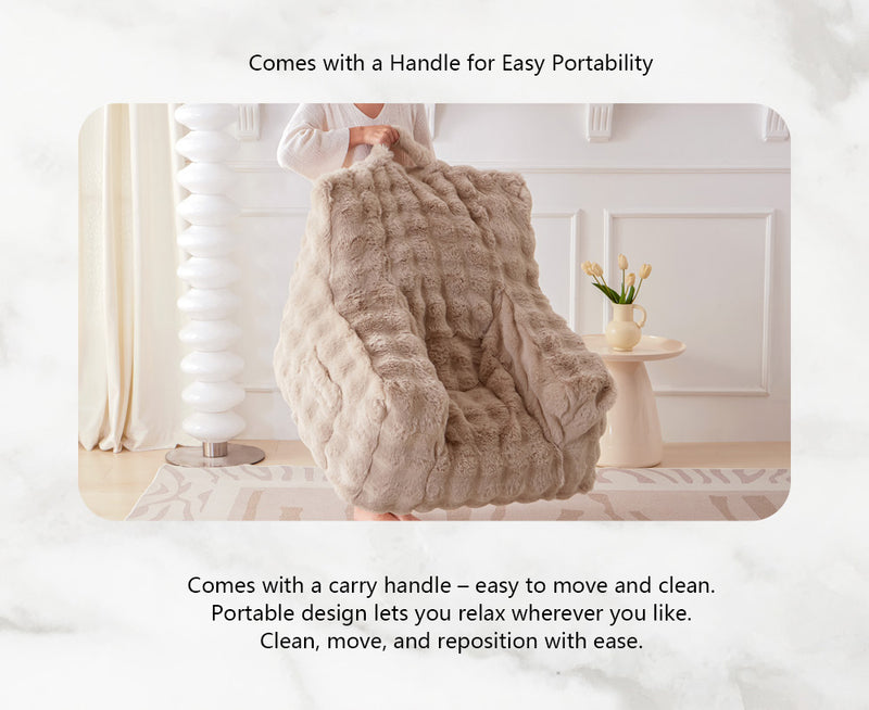 Fuwatoro Ultra-Plush Bean Bag Sofa Chair – Cloud-Soft, Modular Lounge for Living Room or Bedroom