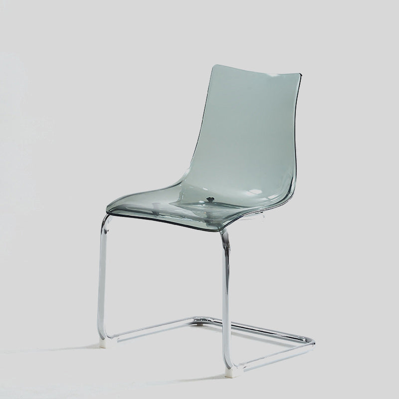 Sleek Acrylic Dining Chair - Modern Design with Chrome Base for Versatile Use