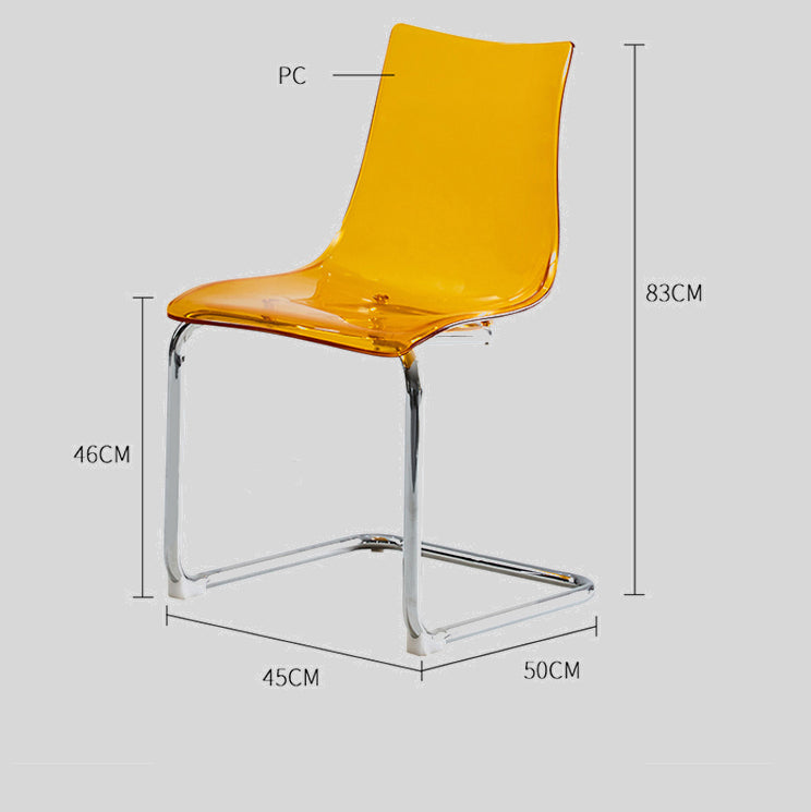 Sleek Acrylic Dining Chair - Modern Design with Chrome Base for Versatile Use