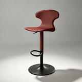 Modern Luxury Saddle Leather Bar Stool - Adjustable Swivel Counter Chair
