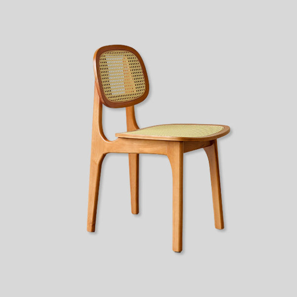 Stylish Rattan Dining Chair with Solid Wood Frame