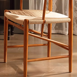 Nordic Solid Wood Dining Chair – Curved Backrest Armchair