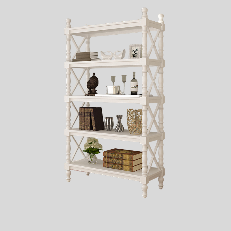 Classic European Solid Wood Display Shelf – Turned Column Storage Rack