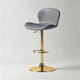 Swivel Bar Stool with Saddle Leather Seat & Gas Lift | Carbon Steel Frame