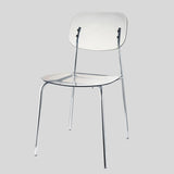 Modern Acrylic Dining Chair with Chrome Legs – Transparent Minimalist Dining or Café Chair