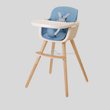 Multifunctional Adjustable Baby High Chair with Wooden Legs