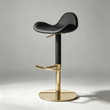 Saddle Leather Bar Stool - Swivel and Height Adjustable Kitchen Island Seat