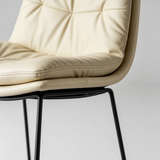 Modern Tufted Leather Bar Stool with Sleek Metal Frame for Stylish Interiors