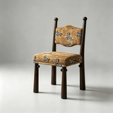 Solid Ash Wood Dining Chair - Mid-Century Upholstered Seat