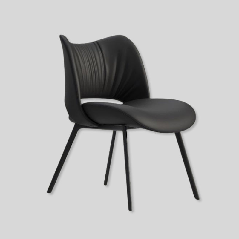 Modern Curved Leather Dinning Chair - Contemporary Comfort for Stylish Spaces