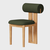 Modern Minimalist Chair with Upholstered Roll Backrest