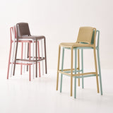 Stackable Counter Stools Plastic Bar Chairs with Back Kitchen Counter Barstool Armless Tall Chairs With Foot Rest