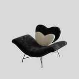 Heart-Shaped Lounge Chair – Modern Statement Accent Chair with Zebra Print & Plush Heart Cushion